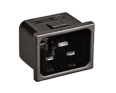 BULGIN PX0598/15/63 IEC MAINS CONNECTOR C20 type, male, panel, snap-in-fixing
