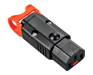 IEC-LOCK IEC MAINS CONNECTOR C13 type, female cable, locking, rewireable