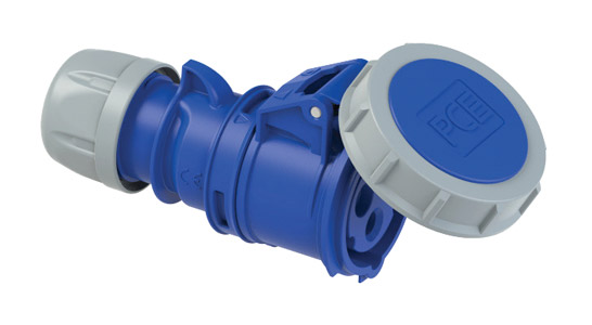 PCE 2232-6 WATERTIGHT 32A CABLE SOCKET, Straight, IP67, blue/grey
