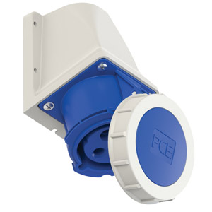 PCE 1232-6 WATERTIGHT 32A WALL MOUNTING SOCKET, Straight, IP67, blue/grey