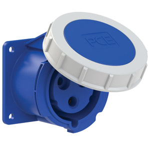 PCE 3232-6 WATERTIGHT 32A PANEL MOUNTING SOCKET, Straight, IP67, blue/grey
