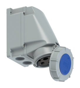 PCE 1335-6 WATERTIGHT 63A WALL MOUNTING SOCKET, Straight, IP67, blue/grey