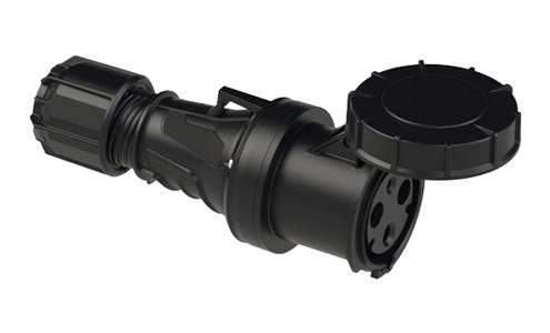 PCE 2335-6XS WATERTIGHT 63A CABLE SOCKET, Straight, IP67, black