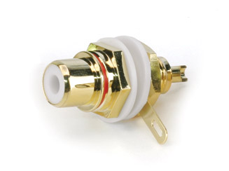 DELUXE RCA (PHONO) PANEL SOCKET Solder, red