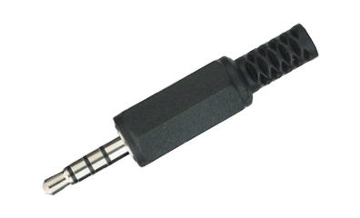 MINIATURE JACK PLUG 3.5mm 4-pole, black