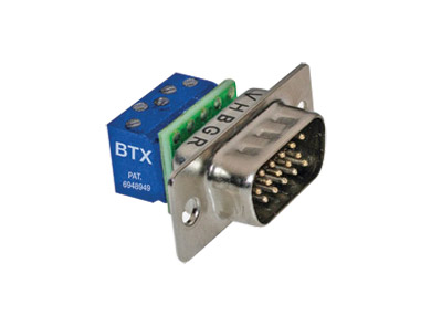 BTX CD-HD15MEZBR D-SUB HD 15 pin male, panel mount, micro scr. terminal