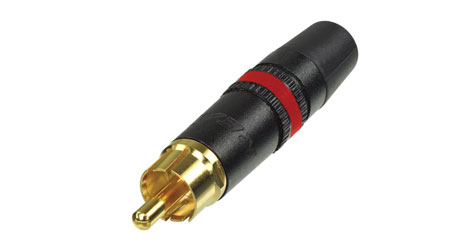 REAN NYS373-2 RCA (PHONO) PLUG Black shell, gold contacts, red ring