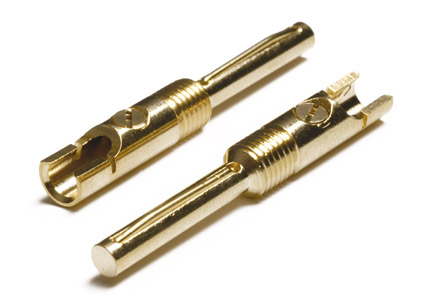 4mm PLUG Gold, solder and screw termination