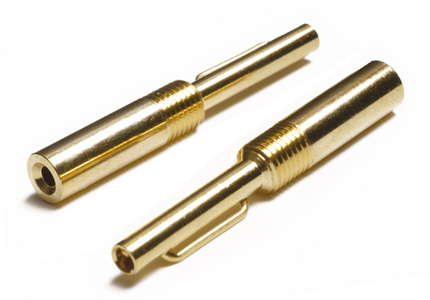4mm PLUG Gold, 2.4mm crimp termination