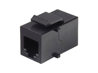 TUK KEYSTONE COUPLER RJ12 6P6C female to female, black