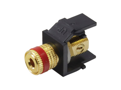 TUK KEYSTONE LOUDSPEAKER BINDING POST TERMINAL Red ID ring, black