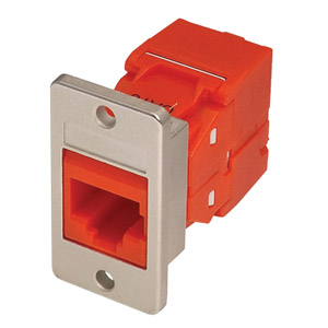 TUK PANEL MOUNT KEYSTONE RJ45 IDC SOCKET Cat6 tool-less, red
