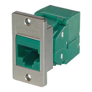 TUK PANEL MOUNT KEYSTONE RJ45 IDC SOCKET Cat6 tool-less, green