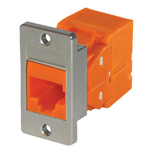 TUK PANEL MOUNT KEYSTONE RJ45 IDC SOCKET Cat6 tool-less, orange