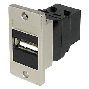 TUK PANEL MOUNT KEYSTONE COUPLER USB 2.0 A-female to B-female, reversible, black