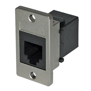 TUK PANEL MOUNT KEYSTONE COUPLER RJ12 6P6C female to female, black