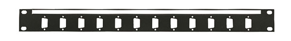 CANFORD TERMINATION PANEL KIT 1U 1x12 9-pin D-sub, unpopulated, black