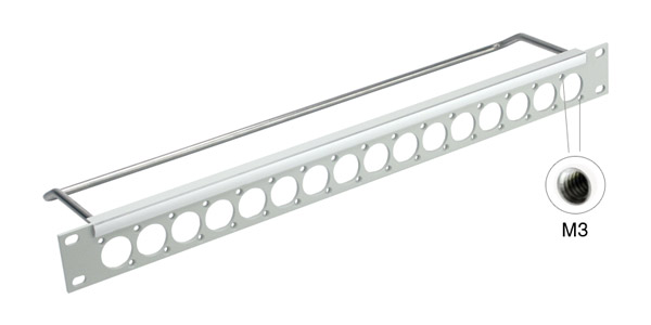 CANFORD UNIVERSAL CONNECTION PANEL Kit 1U 1x16, M3 tapped mounting holes, grey
