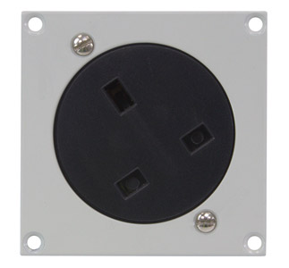 CANFORD UNIVERSAL MODULAR CONNECTION PLATE 1x 13A UK 3 pin socket, grey
