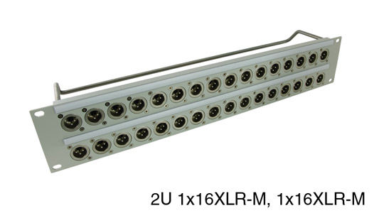 CANFORD CONNECT XLR TERMINATION PANEL 2U 2x16 Canford XLRM, grey