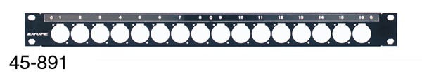 CANARE 161U 1U Punched panel for 16 Unified series connectors