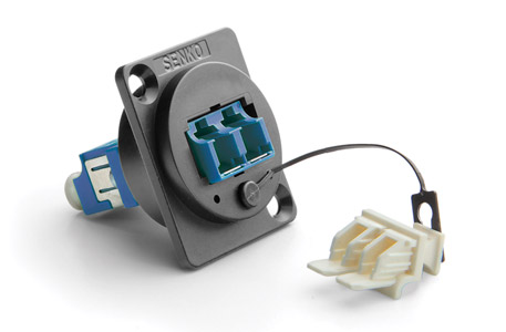 SENKO FIBRE OPTIC LC SM FEEDTHROUGH COUPLER, 'Universal' mounting, blue