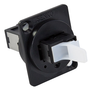 SENKO FIBRE OPTIC E2000 MM FEEDTHROUGH COUPLER, 'Universal' mounting, black