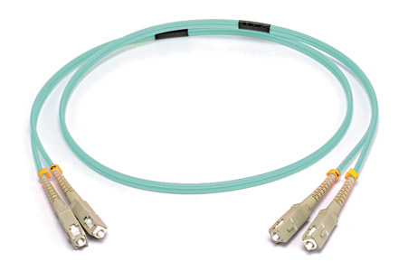 SC-SC MM DUPLEX OM3 50/125 Fibre patch cable 2.0m, aqua