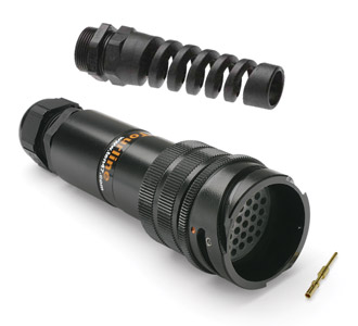 TEN 47 TL37LM01P TOURLINE MULTIPIN CONNECTOR Male, cable, with spiral cable gland, 37 pin