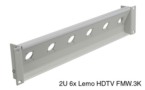 CANFORD TAILBOARD PANEL Angled 2U 7x Lemo SMPTE FMW / FXW plug, grey