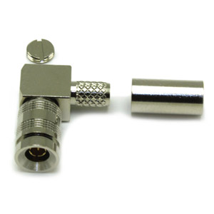 COAX CONNS 52-104-B6-FA DIN 1.0/2.3 3G HD Male cable, right-angle, crimp, 75 ohm, black, group X