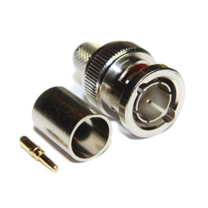 COAX CONNS 10-005-B36-FE BNC 3G HD Male cable, crimp, 75 ohm, Belden 1505F (pack of 100)