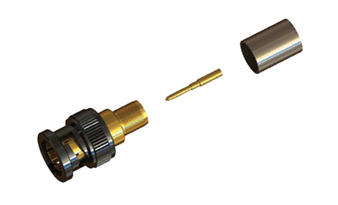 COAX CONNS 10-005-W126-FF BNC 12G UHD Male cable, crimp, 75 ohm, black, Canford SDV-F-HD (pk of 100)