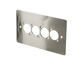 CANFORD F4SN CONNECTOR PLATE 2-gang, 4 mounting holes, satin nickel