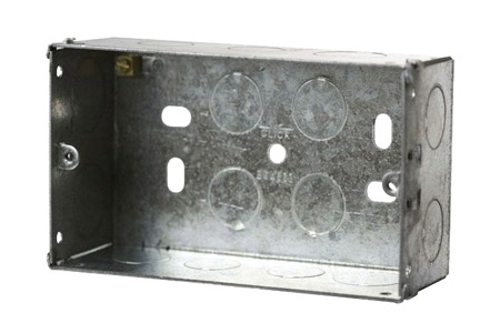 STEEL FLUSH BOX 2 gang, 47mm deep