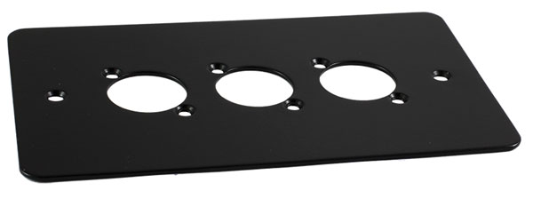 CANFORD F3B CONNECTOR PLATE 2-gang, 3 mounting holes, black
