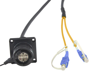 CANFORD FIBRECO HMA Flanged bulkhead connector, 2-channel, SM, with SC fibre tails, 500mm