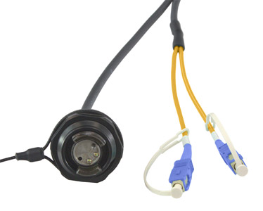 CANFORD FIBRECO HMA Jam Nut bulkhead connector, 2-channel, SM, with SC fibre tails, 500mm