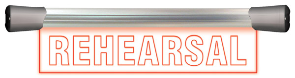 SONIFEX LDD-40F1REH SIGNAL LED SIGN Single, 400mm, DC 7-36V, "REHEARSAL"