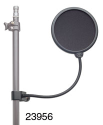 K&M 23956 POP SHIELD With pole mount, 330mm gooseneck, 130mm diameter filter, black