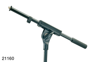 K&M 21160 MICROPHONE BOOM ARM One-section, wing nut lock, 395mm, black