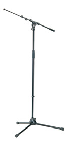 K&M 210/9 BOOM STAND Long folding legs, 900-1605mm, two-piece 460-770mm boom, cast base, black