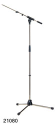K&M 210/8 BOOM STAND Long folding legs, 925-1630mm, two-piece 425-725mm boom, die-cast base, chrome