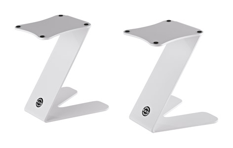 K&M 26773 MONITOR LOUDSPEAKER STAND Desktop, up to 3kg, 253mm, 150x180mm plate, white, pair