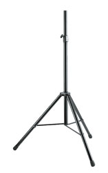 K&M 21435 LOUDSPEAKER STAND Floor, folding legs, up to 50kg, 1430-2240mm, black