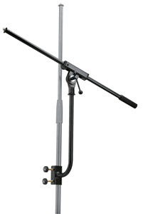 K&M 240/1 MICROPHONE BOOM ARM One-piece arm with clamp, T-bar lock, 605mm, black