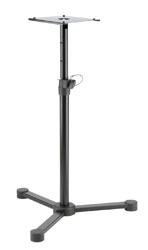 K&M 26720 MONITOR LOUDSPEAKER STAND Floor, 3-leg base, plate mount, up to 35kg, 680-1140mm, black