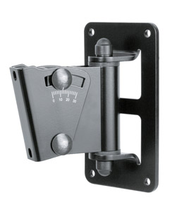 K&M 24471 LOUDSPEAKER MOUNT Wall, up to 15kg, 0-30 degree tilt, swivel, black