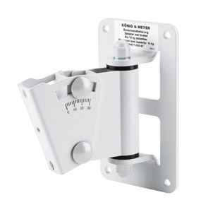 K&M 24471 LOUDSPEAKER MOUNT Wall, up to 15kg, 0-30 degree tilt, swivel, white