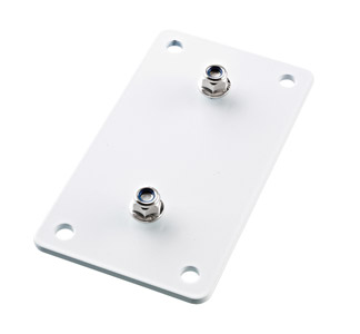 K&M 24356 UNIVERSAL MOUNTING BRACKET Horizontal, M6 - 50.8 x 107mm mounting template, white